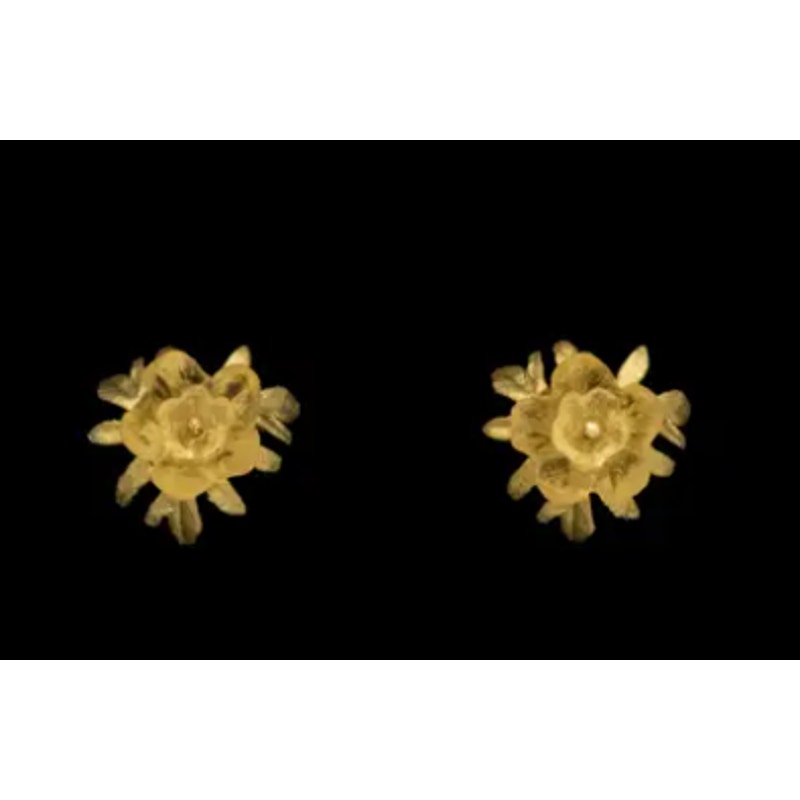 Michael Michaud Mums Stud Earrings (Yellow)